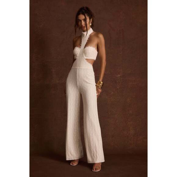 12th Tribe Dresses & Skirts - 12th Tribe Princesa White Lace Jumpsuit Size MM